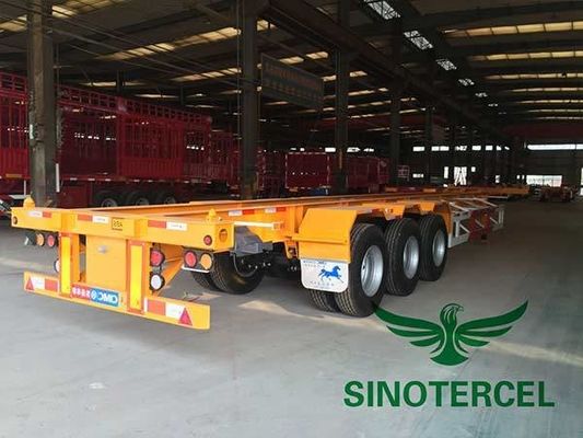 Semi-Anhänger für Behälter des Skeletttyps 60T 40 Ft Flatbed Semi-Anhänger