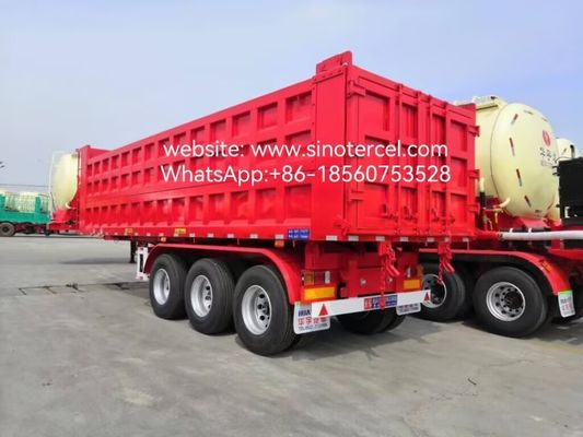 3-Achsen-Dumping Tipper Semi-Trailer 20-50CBM Vorderheben Hydraulisch für Sandstein Kies Effiziente Bergbau und Transportindustrie