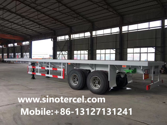 Individuell angepasster Flachbett-Semi-Trailer Endlösung für Schwerlasttransportbedürfnisse 20-30 Tonnen Weiß