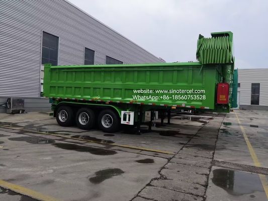 3 Achsen Vorderer Hydraulischer Aufzug Semi-Dump 24CBM Hocheffizienz-Entladen mit einer Tarpe