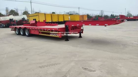 Semi-Lowbed Trailer 60t 3 Achs Lowbed Trailer Ziehbehälter Anwendbar in Höhenbeschränkten Bereichen