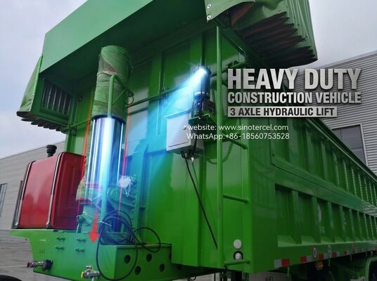 3 Achsen Vorderer Hydraulischer Aufzug Semi-Dump 24CBM Hocheffizienz-Entladen mit einer Tarpe