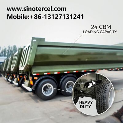 Heavy Duty Hydraulic 3 axle Tipper Semi Trailer sicherer Transport