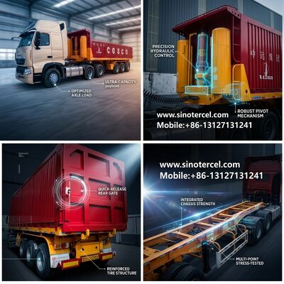 Lade-Entlade-Box Fracht-Semi-Anhänger 53 Ft 3 Achsen 40-60Tons Rot