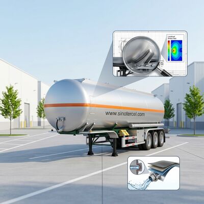 Q235 Kraftstoffbehälter aus Kohlenstoffstahl Halbanhänger mit einem Raum für den Massentransport