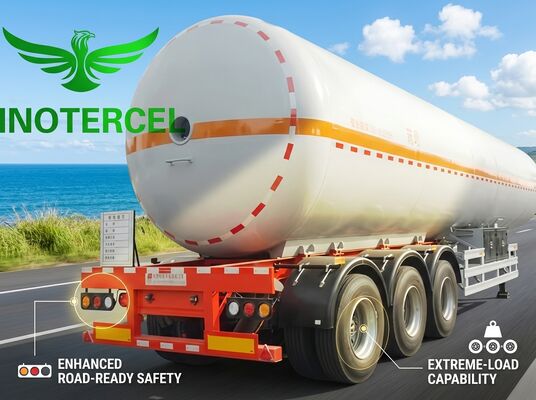55000Ltr Gasbehälter Semianhänger mit drei Achsen Lng Semianhänger