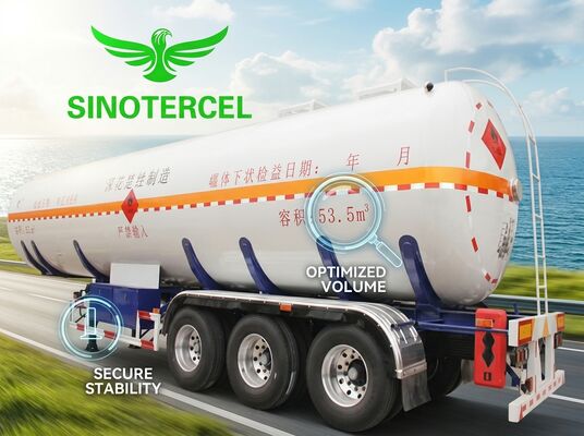 Mn Stahlgasbehälter Halbanhänger Brennstoffbehälter 55000Liter Propangehälter