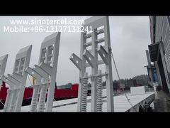 3 Achsen Flachbett Semi-Anhänger mit rostfreiem Fahrwerk Oberfläche weiß